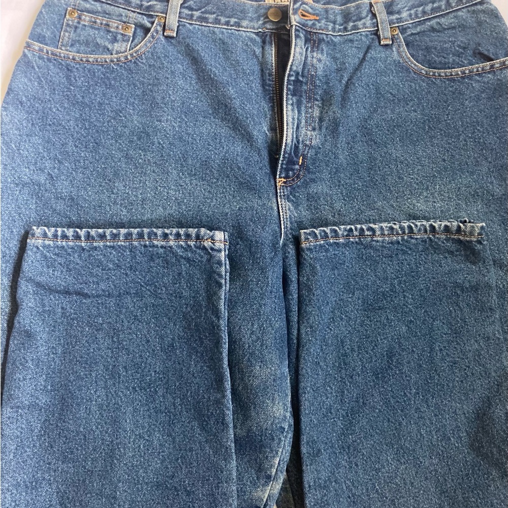 L.L.BEAN WOMEN’S FLANNEL LINED JEANS, VINTAGE. STRAIGHT LEG, SIZE 20 RELAXED FIT - Picture 4 of 14